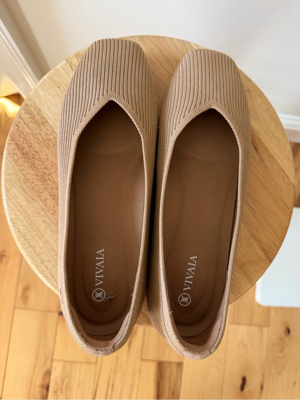 VIVAIA Women's Knit Ballet Flats — Tan